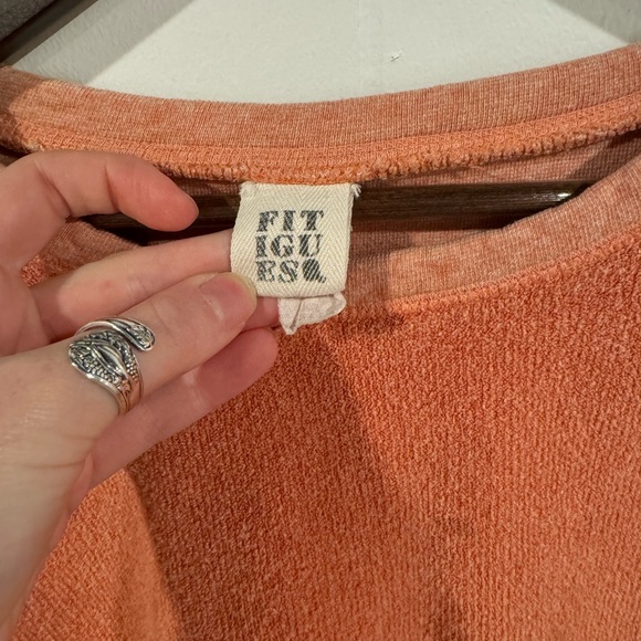 FITIGUES VTG crewneck sweatshirt orange rough edge cropped made in USA - Picture 3 of 5